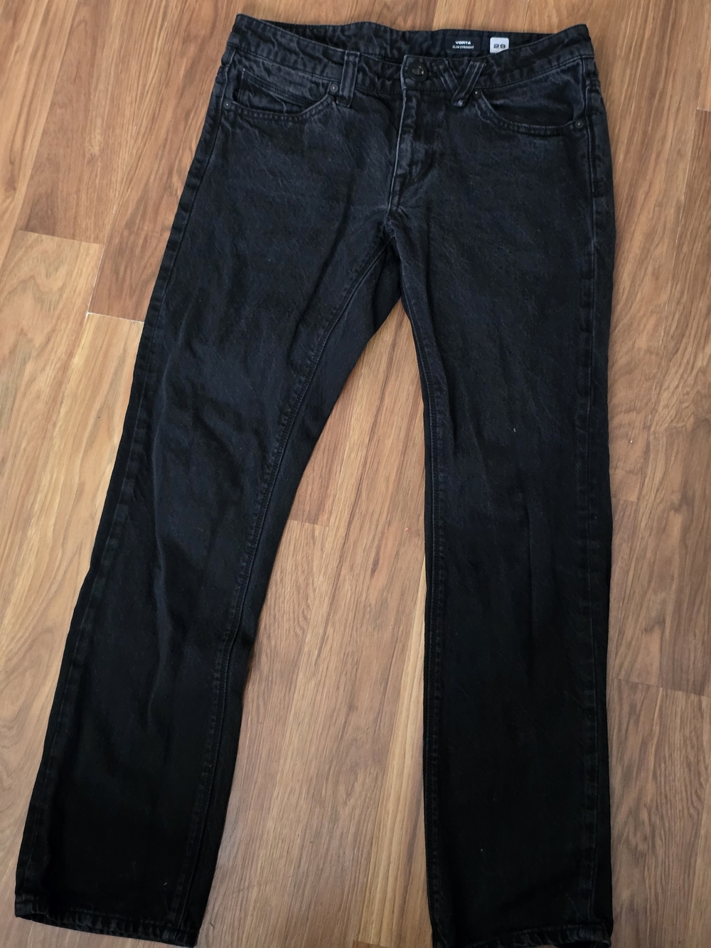 Vorta Womens Black Straight-Leg Jeans